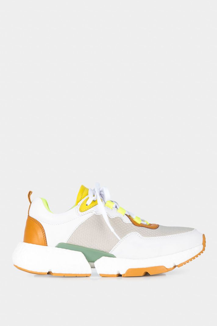 Vélez Zapatillas Citrino Cuero y Neopreno Para Mujer Blanco-0
