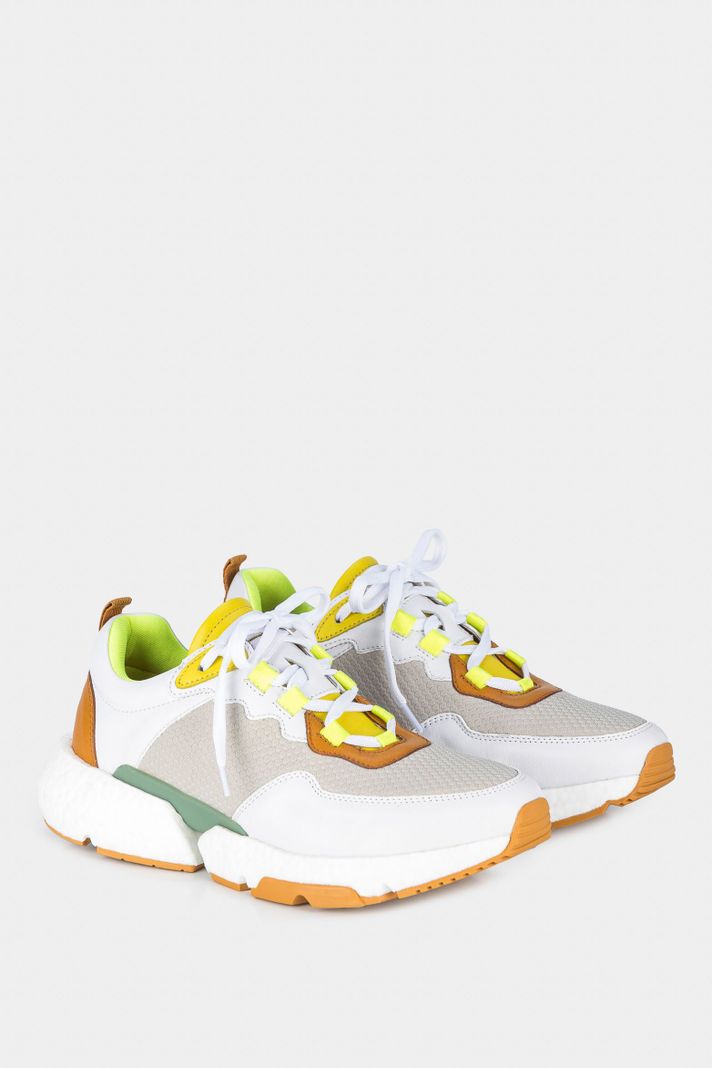 Vélez Zapatillas Citrino Cuero y Neopreno Para Mujer Blanco-1