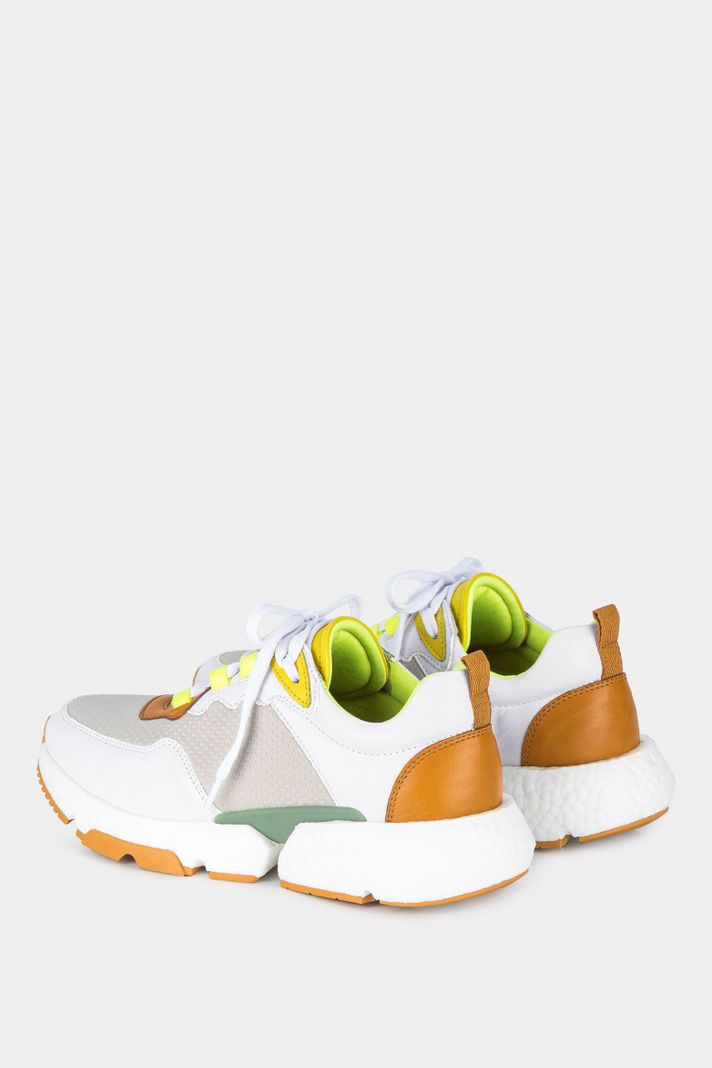 Vélez Zapatillas Citrino Cuero y Neopreno Para Mujer Blanco-2
