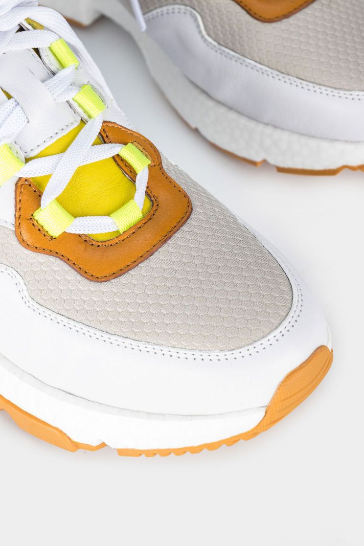 Vélez Zapatillas Citrino Cuero y Neopreno Para Mujer Blanco-3