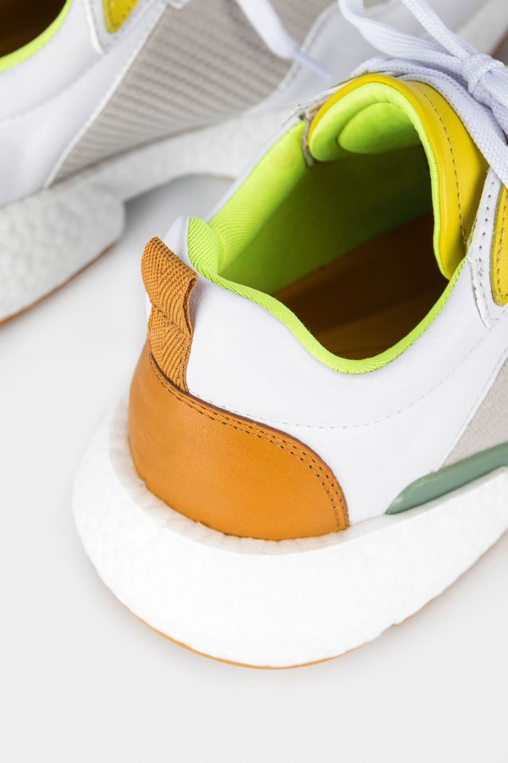 Vélez Zapatillas Citrino Cuero y Neopreno Para Mujer Blanco-4
