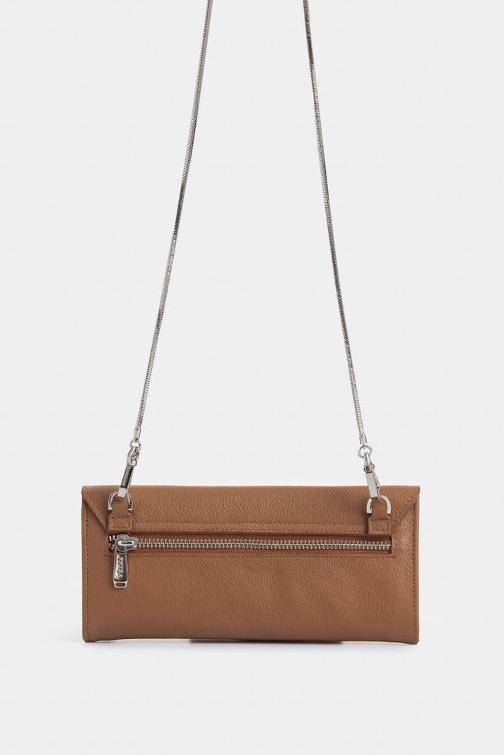 Vélez Porta Chequera Kauai Cuero Mujer Detalle Tejido Miel-2