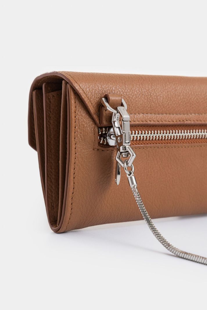 Vélez Porta Chequera Kauai Cuero Mujer Detalle Tejido Miel-3