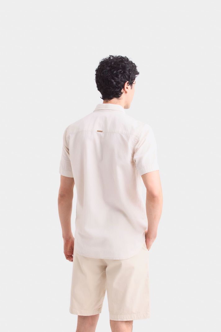 Vélez Camisa Semi Lino Caribe Para Hombre Manga Corta Arena-4