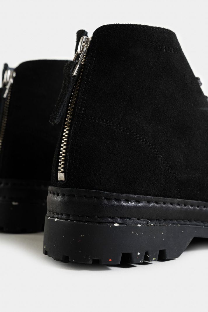 Vélez Botas Zipper De Cuero Hombre Cremallera En Talón Negro-4