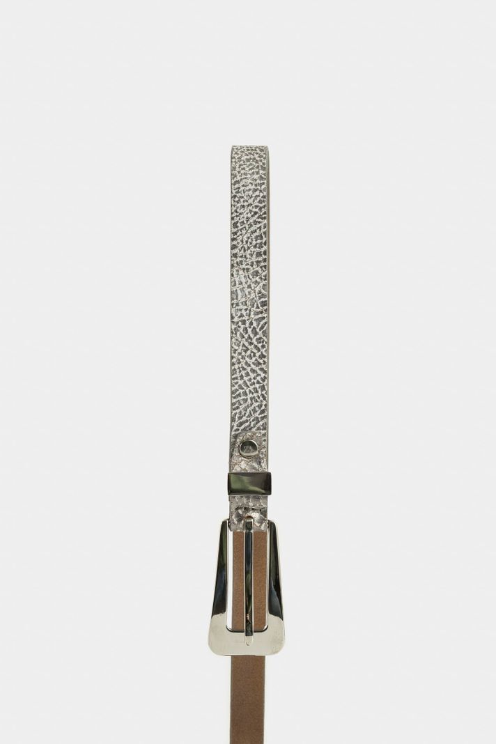 Vélez Cinturón Unifaz Acrux De Cuero Folia Para Mujer Plata-1