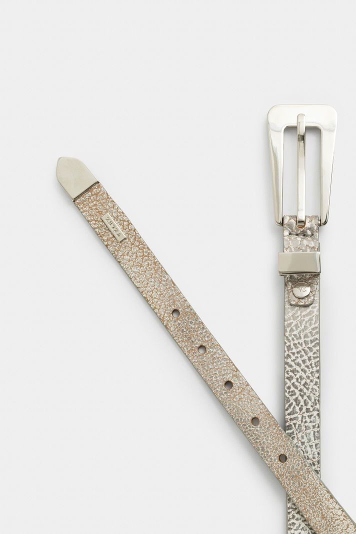 Vélez Cinturón Unifaz Acrux De Cuero Folia Para Mujer Plata-2