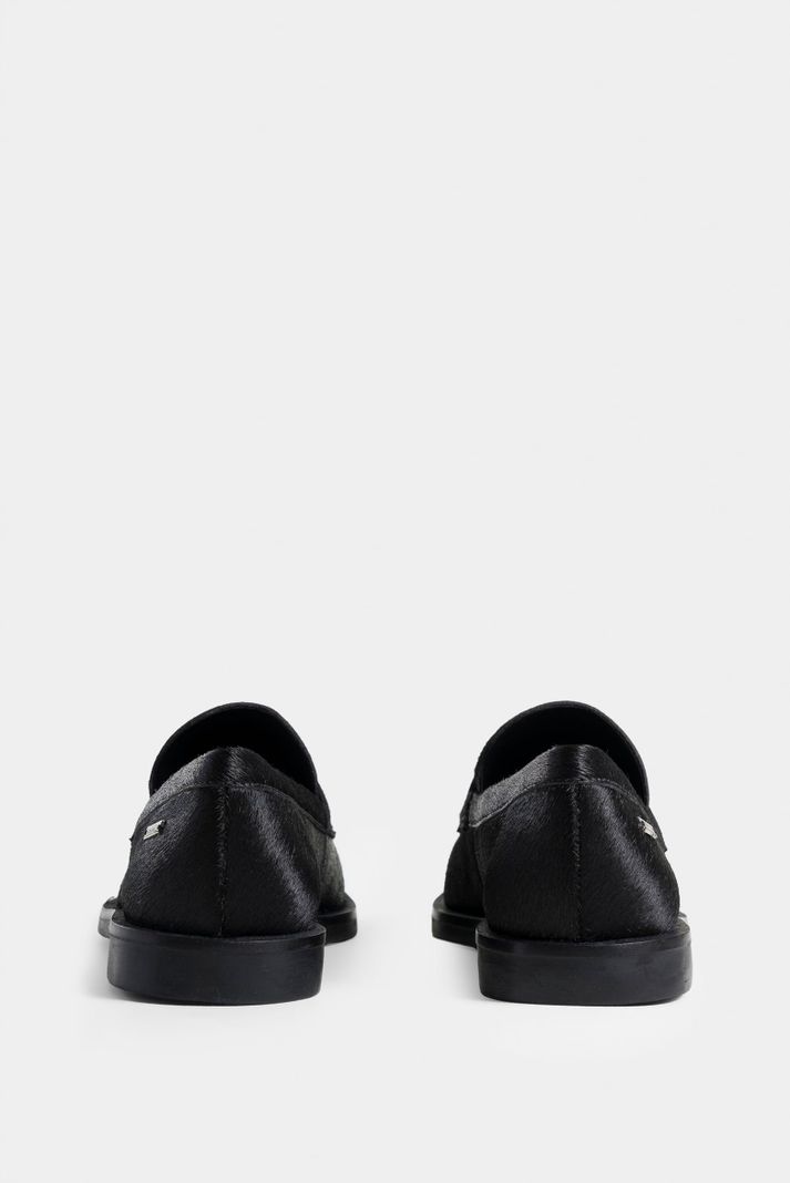Vélez Mocasín Papyris Cuero Pelo Mujer MiniTaches Negro-2