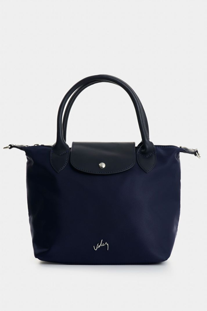 Vélez Shopping Ámbar En Lona Para Mujer Detalle Cuero Azul-0