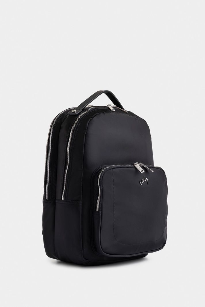 Vélez Morral Púrpura De Lona Para Mujer Manija Cuero Negro-1