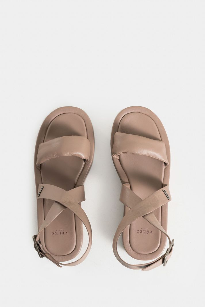 Vélez Sandalias Plataforma Nix Cuero Mujer Hebilla Arena