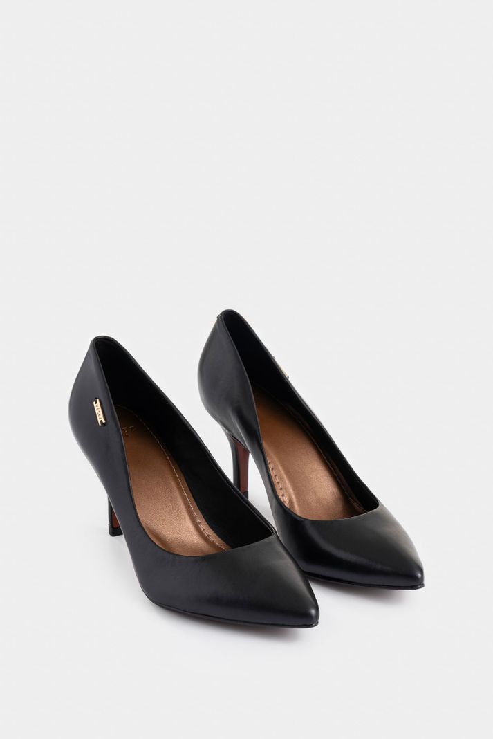 Vélez Tacos Atanasova De Cuero Para Mujer Stiletto Negro-1