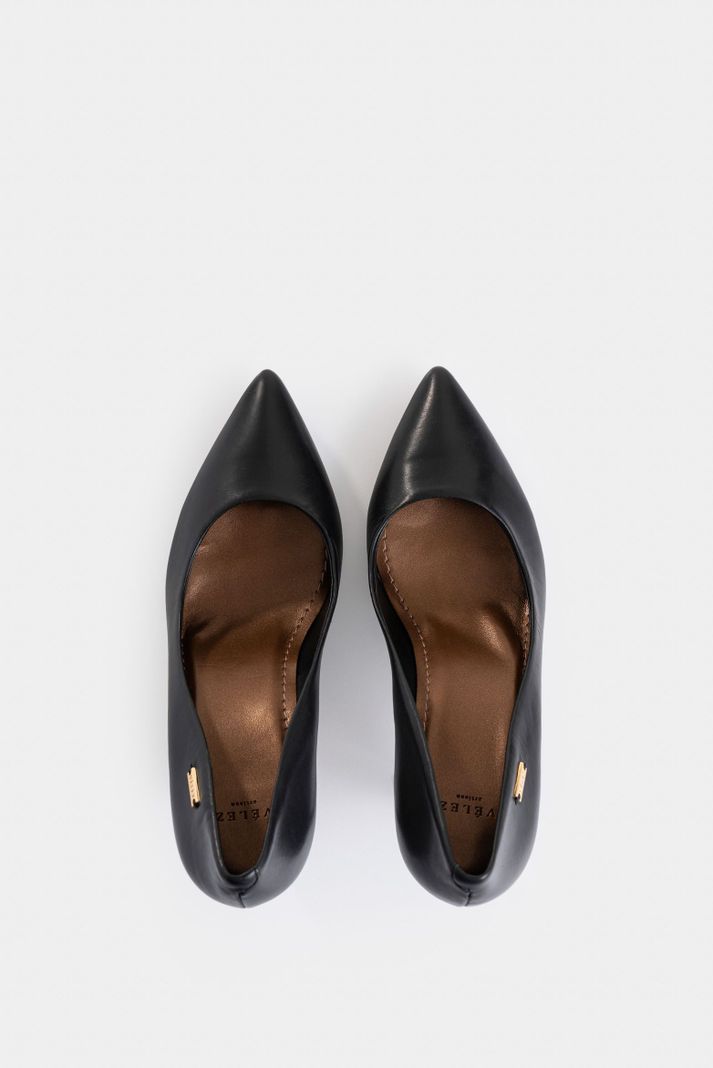 Vélez Tacos Atanasova De Cuero Para Mujer Stiletto Negro-3