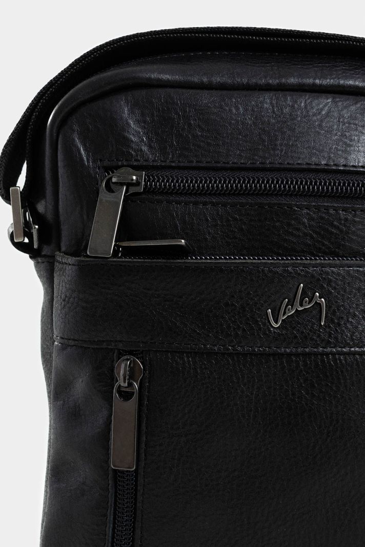 Vélez Manos Libres Grecia De Cuero Para Hombre Vintage Negro-3