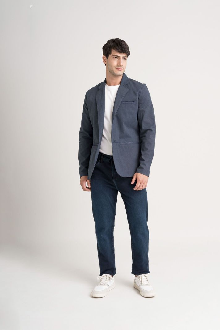 Vélez Blazer SoftTouch Paño Hombre Silueta Semi Fitted Azul-1