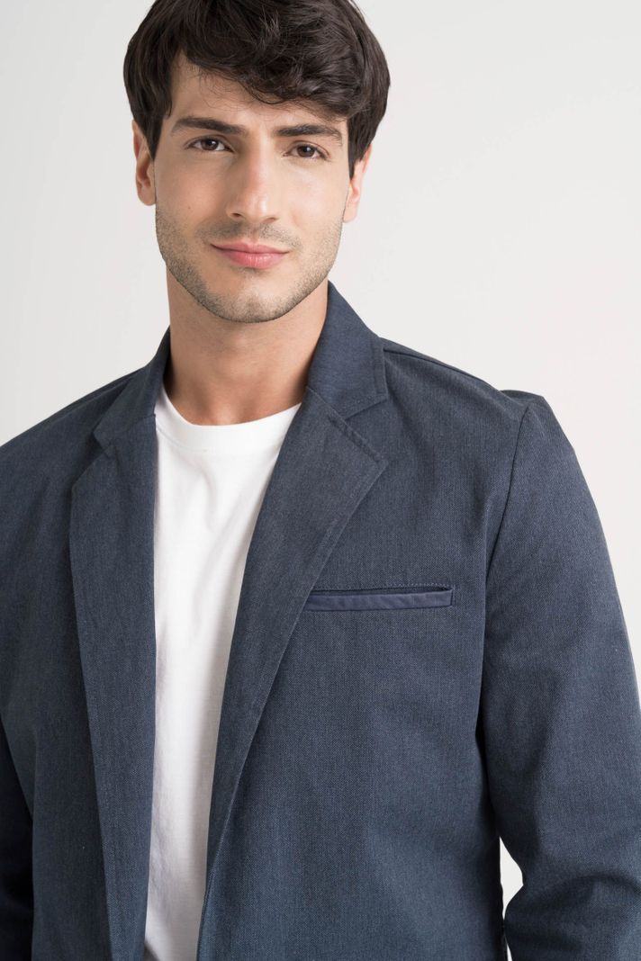Vélez Blazer SoftTouch Paño Hombre Silueta Semi Fitted Azul-2