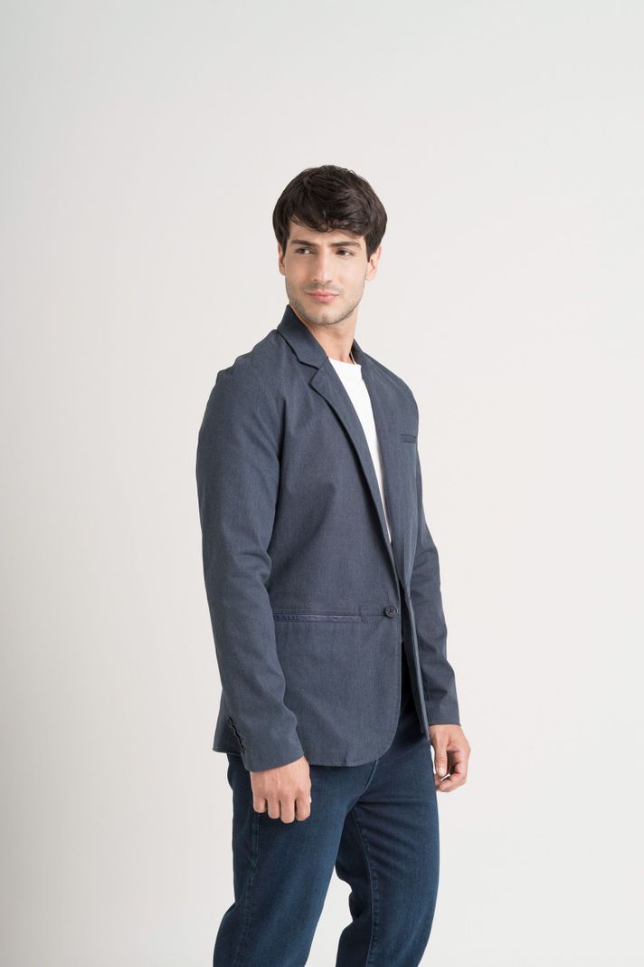 Vélez Blazer SoftTouch Paño Hombre Silueta Semi Fitted Azul-3