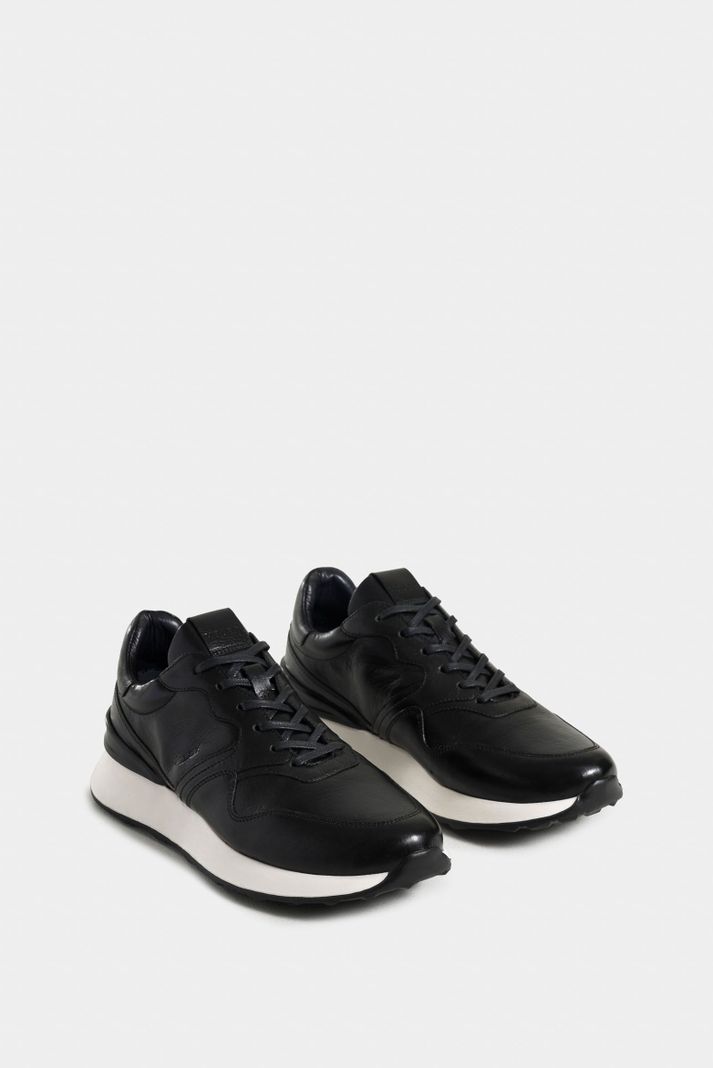 Vélez Tenis Cooper 3 De Cuero Para Hombre Spoiler Negro-1