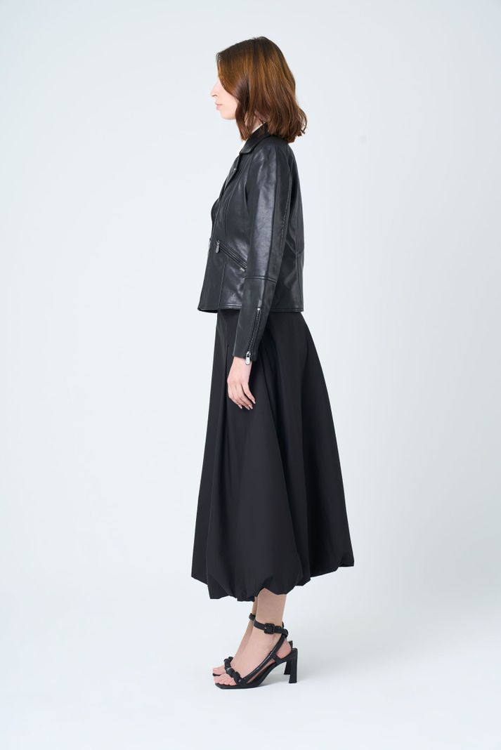 Vélez Casaca Biker Island Cuero Mujer Fit Ajustado Negro-1