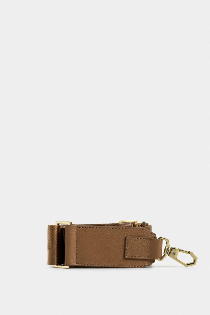 Vélez Cargadera Lirio Cuero Para Mujer Detalle Tejido Miel-0