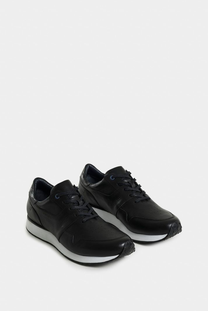 Vélez Tenis Artisan 2 De Cuero Para Hombre Vira Talón Negro-1
