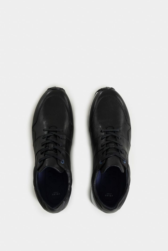 Vélez Tenis Artisan 2 De Cuero Para Hombre Vira Talón Negro-3