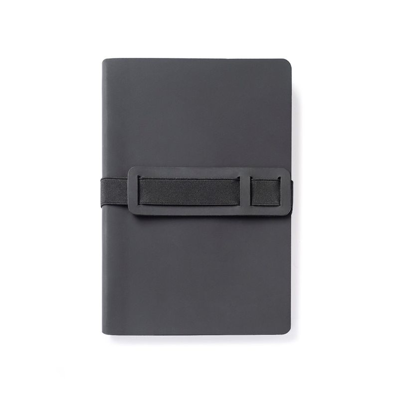 Cuaderno Voyager Negro Nuuna 176 páginas Banda Elástica Cubierta Cuero Reciclado-0