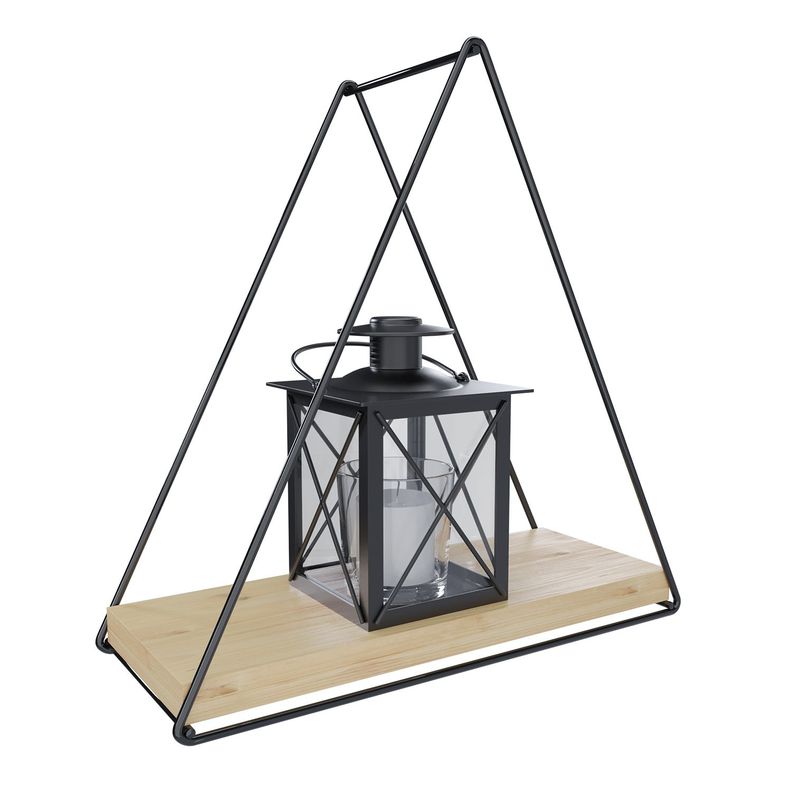 REPISA TRIANGULAR PINO BLACK 25X10X25CM VEKKAHOME Cafe