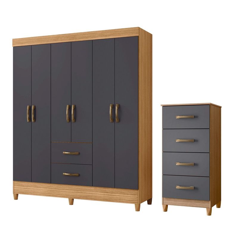 COMBO CLOSET 6P+COMODA 4C GRAP Gris