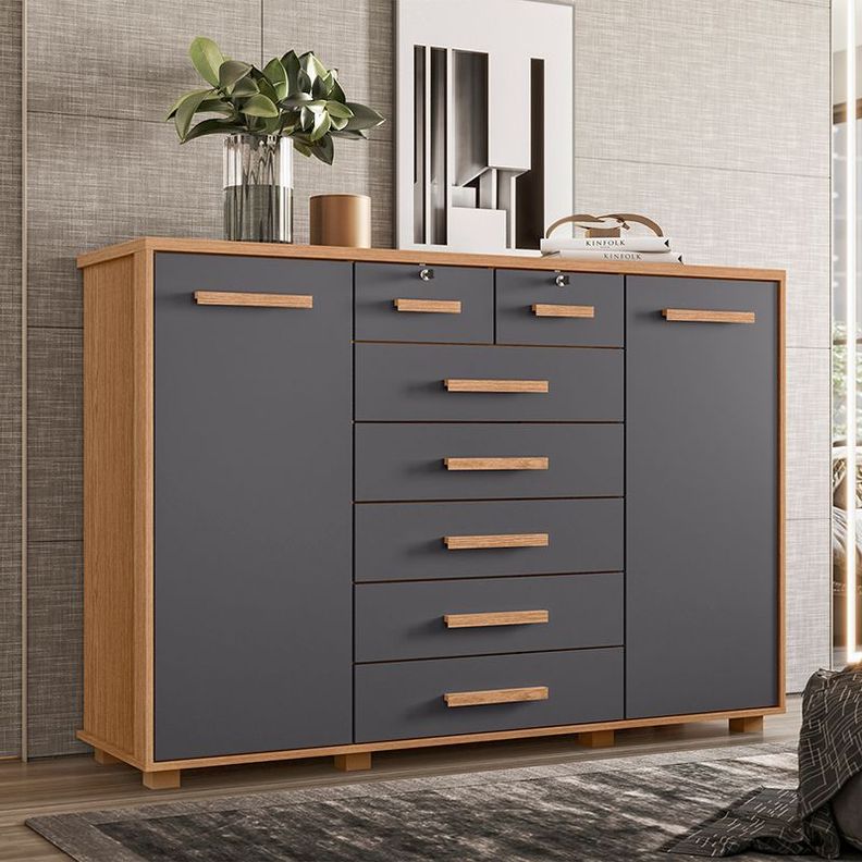 C MODA FONTANA GRIS 2 PUERTAS Y 7 CAJONES