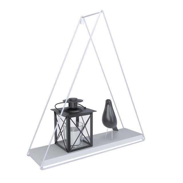 REPISA TRIANGULAR WHITHE BLACK 25X10X25CM VEKKAHOME