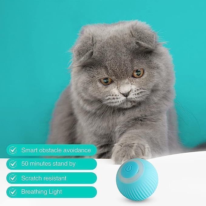 Pelota para Gatos Inteligente - Celeste-3
