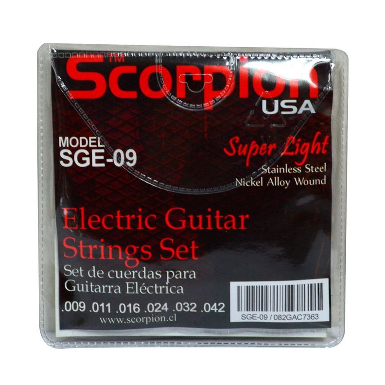 SET DE CUERDAS PARA GUITARRA ELECTRICA MOD.SGE-09 SCORPION-1