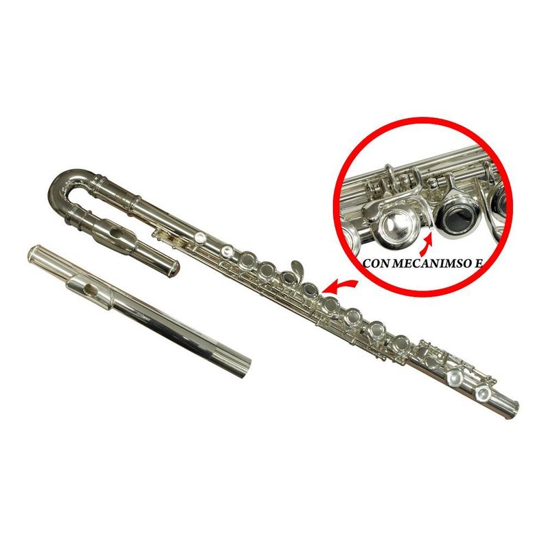 FLAUTA TRAVERSA CURVA MOD. FLT-61E SILVER ETINGER-1