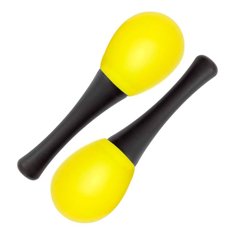 PAR DE SONORAS - MARACAS PARA NIÑOS, ESCUELAS 13X4 COLOR AMARILLO RMX SRK-134 AMARILLO-1