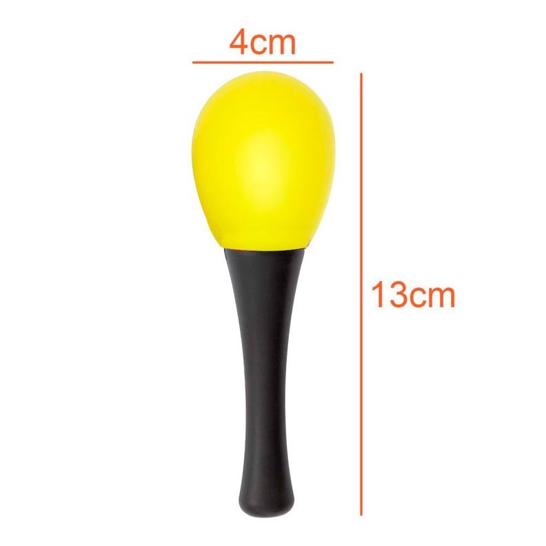 PAR DE SONORAS - MARACAS PARA NIÑOS, ESCUELAS 13X4 COLOR AMARILLO RMX SRK-134 AMARILLO-2