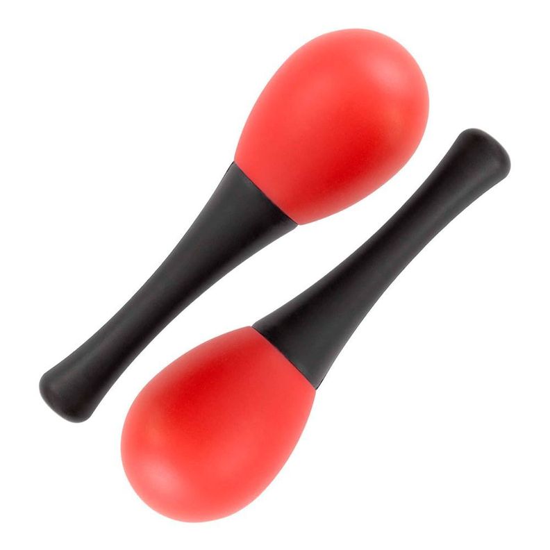 PAR DE SONORAS - MARACAS PARA NIÑOS, ESCUELAS 13X4 COLOR ROJO RMX SRK-134 ROJA-1