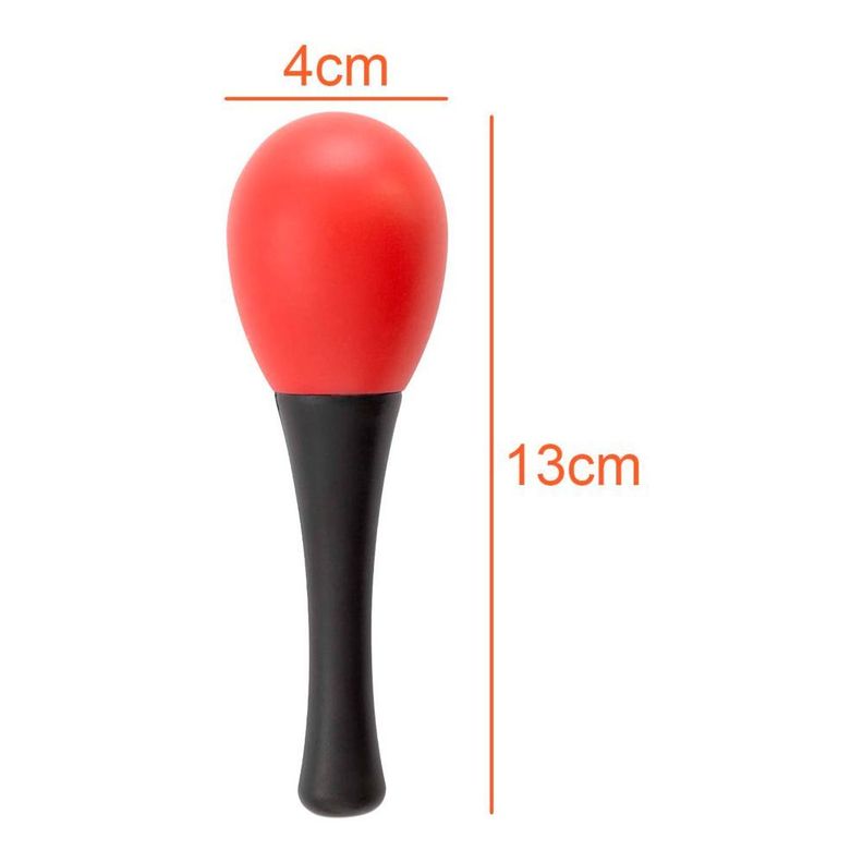 PAR DE SONORAS - MARACAS PARA NIÑOS, ESCUELAS 13X4 COLOR ROJO RMX SRK-134 ROJA-2