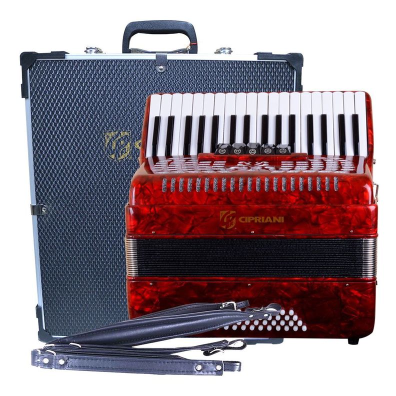 ACORDEON 48 BAJOS  5 REGISTROS ROJA CPA-48-5RD CIPRIANI-0