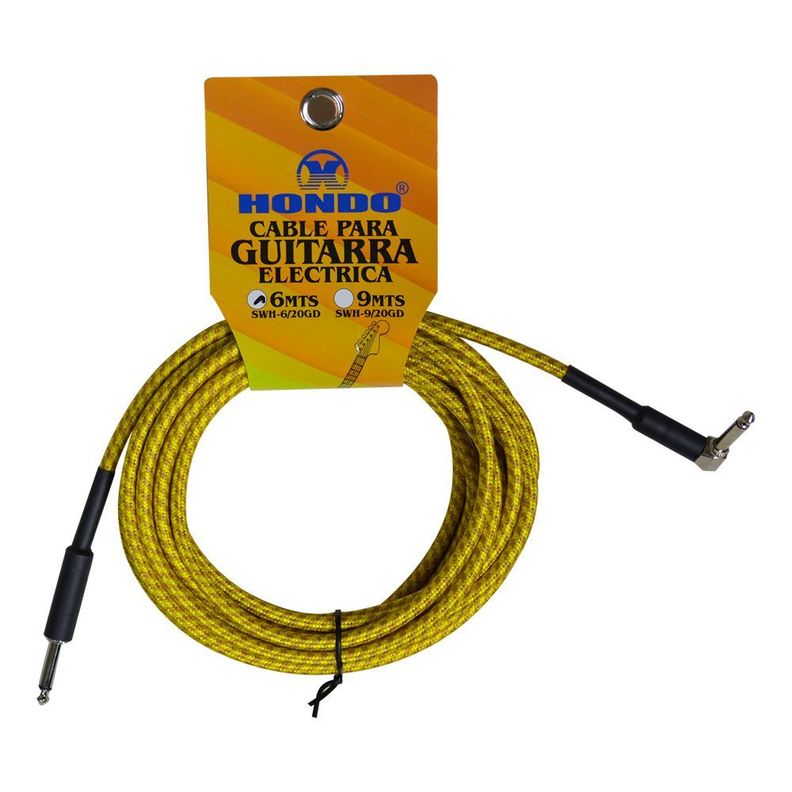 CABLE PARA GUITARRA ELECTRICA 6MTS SWH-6/20GD HONDO-0