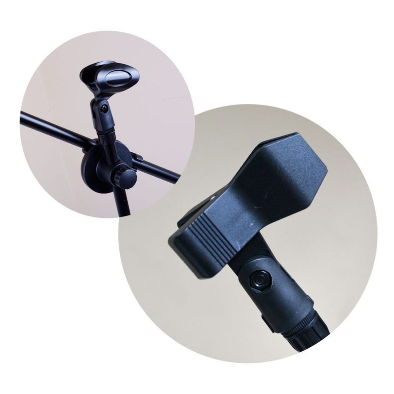 PEDESTAL CON BOOM CON 2 PORTA MICROFONOS AKC-1