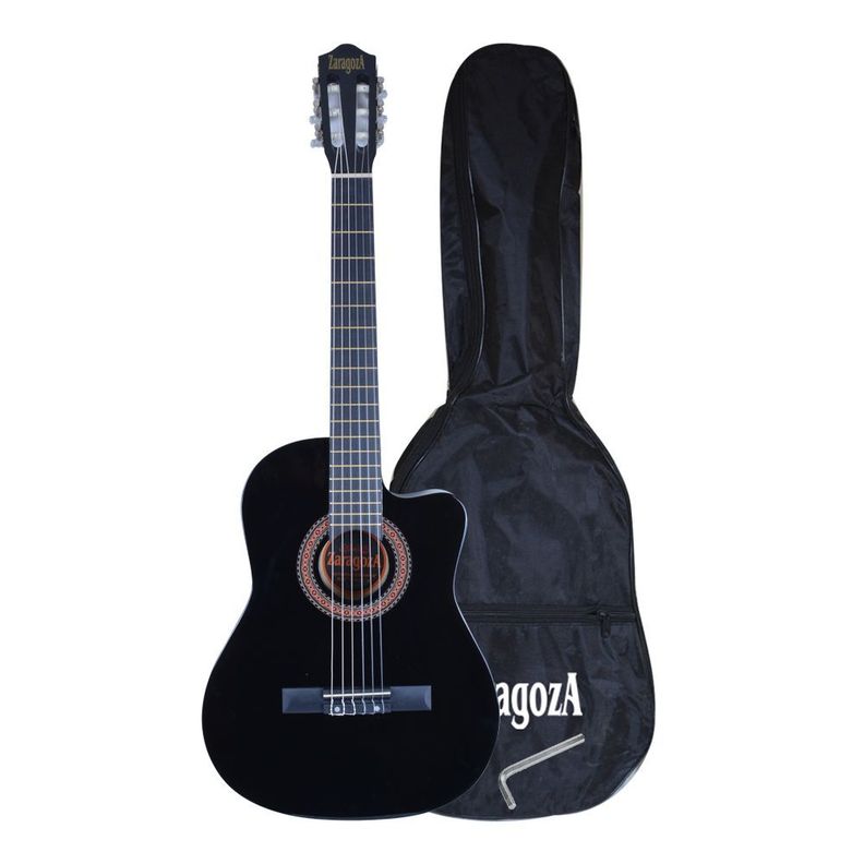 GUITARRA CUTAWAY 39 CUERDAS NYLON NEGRA ZARAGOZA-3