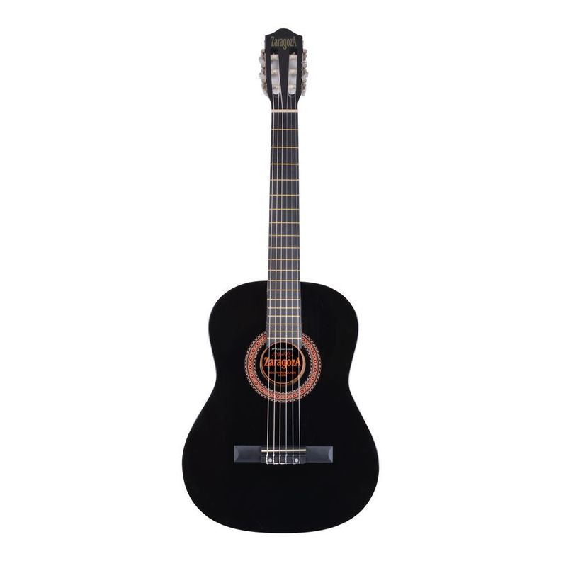 GUITARRA CLÁSICA 39 CUERDA DE NYLON NEGRA ZARAGOZA-0