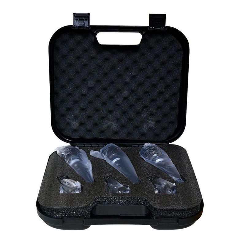SET DE 3 MIROFONOS + 3 PORTA MICROFONOS CARVERPRO CH33-3BK-4