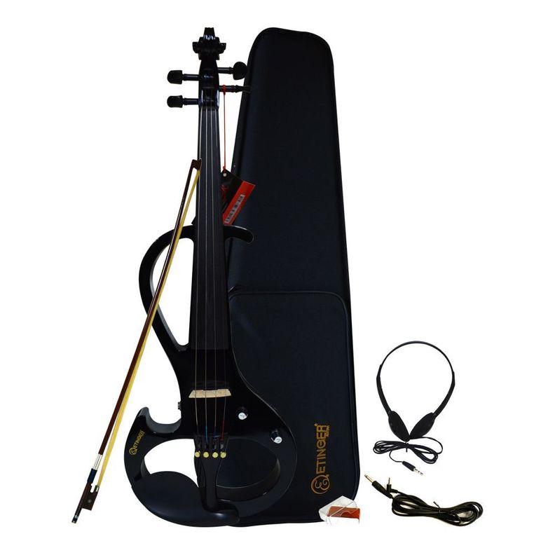 VIOLIN ELECTRICO NEGRO CON ESTUCHE MOD.THREE ETINGER-0