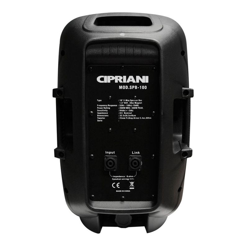 CAJA  ACUSTICA PASIVA 2 VIAS 10" 500W MAX CIPRIANI-1