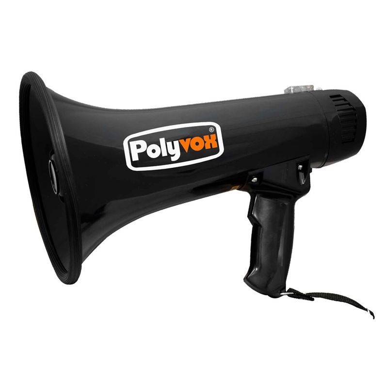 MEGAFONO NEGRO 20W CON SIRENA PVY-101A/BK POLYVOX-0