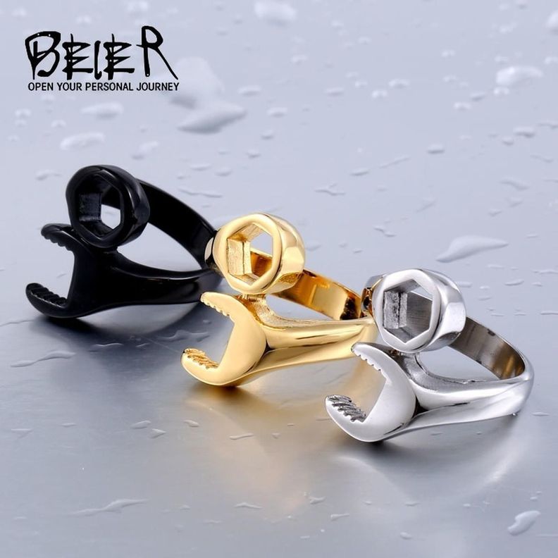 Anillo Con Forma De Llave Tuerca - Plateado-2