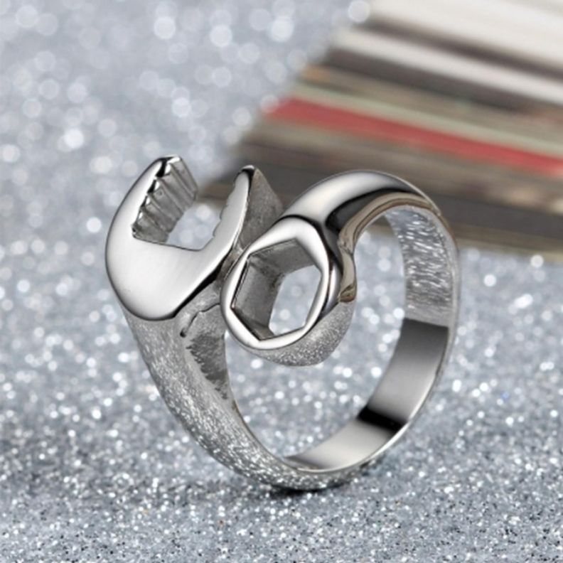 Anillo Con Forma De Llave Tuerca - Plateado-1