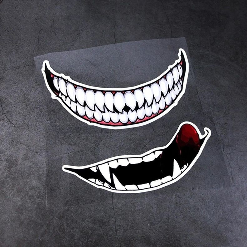 1 Sticker Casco Moto - Venom - Sonrisa - Pequeña-4